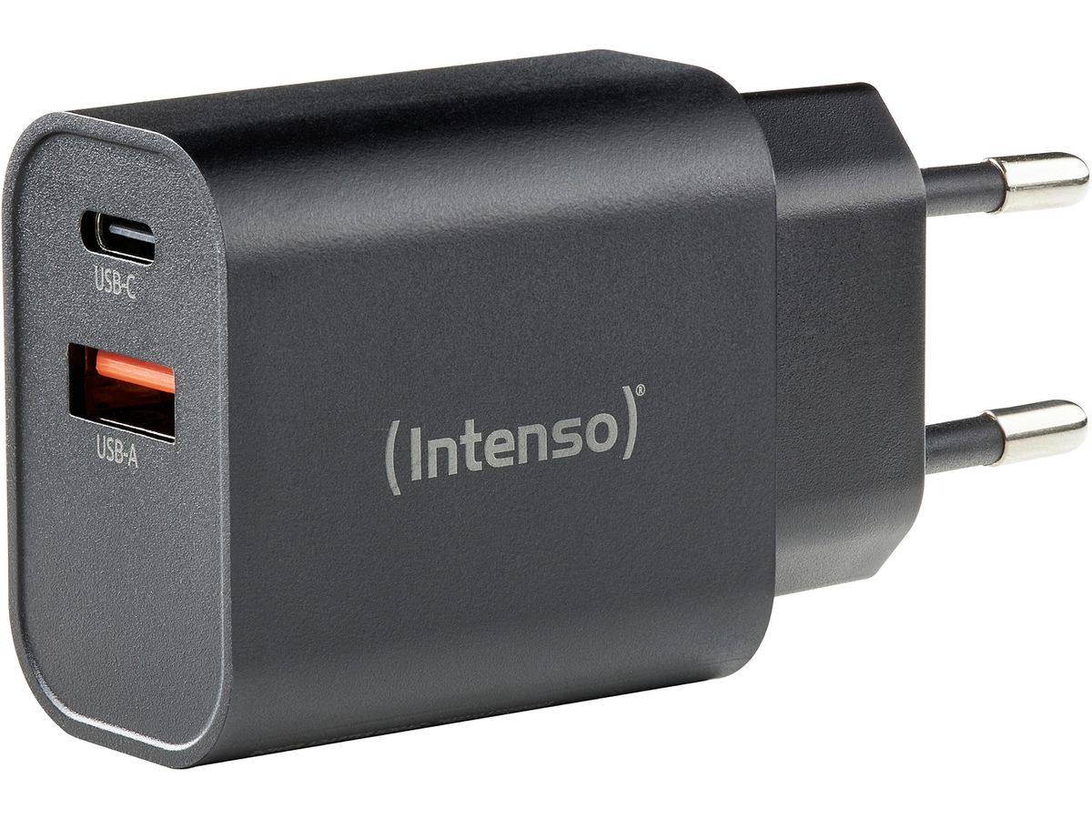 INTENSO Power Adapter W30AC Charger 7803010 30W, USB-A & USB-C black (4034303035915)