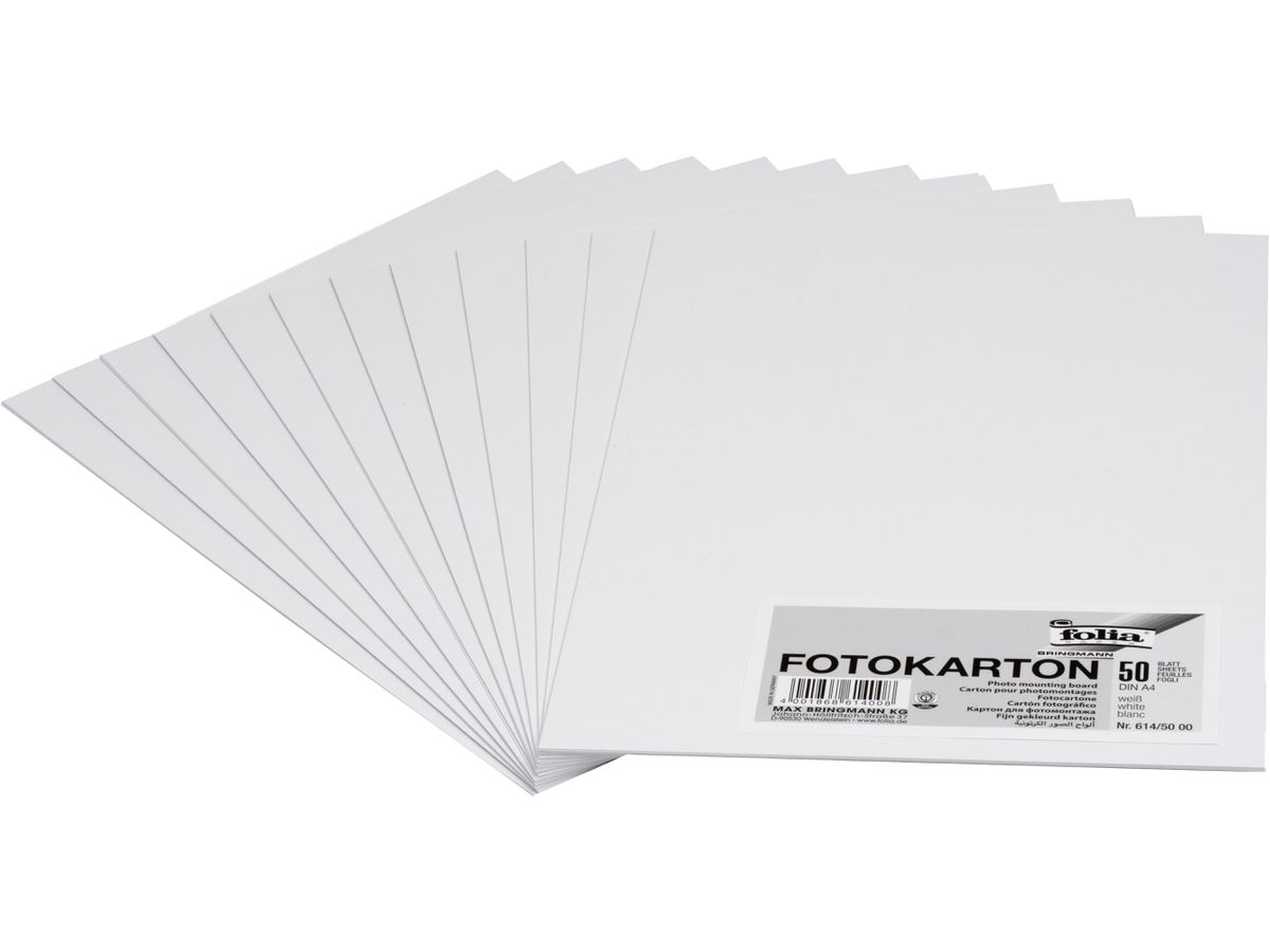 FOLIA Fotokarton A4 614/50 00 300g, weiss 50 Blatt (4001868614008)