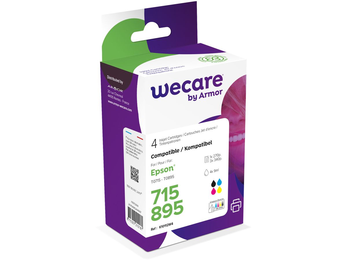 WECARE Multipack rebuilt CMYBK T071540WE p.Epson Stylus DX4000 4x9ml (3112539759377)