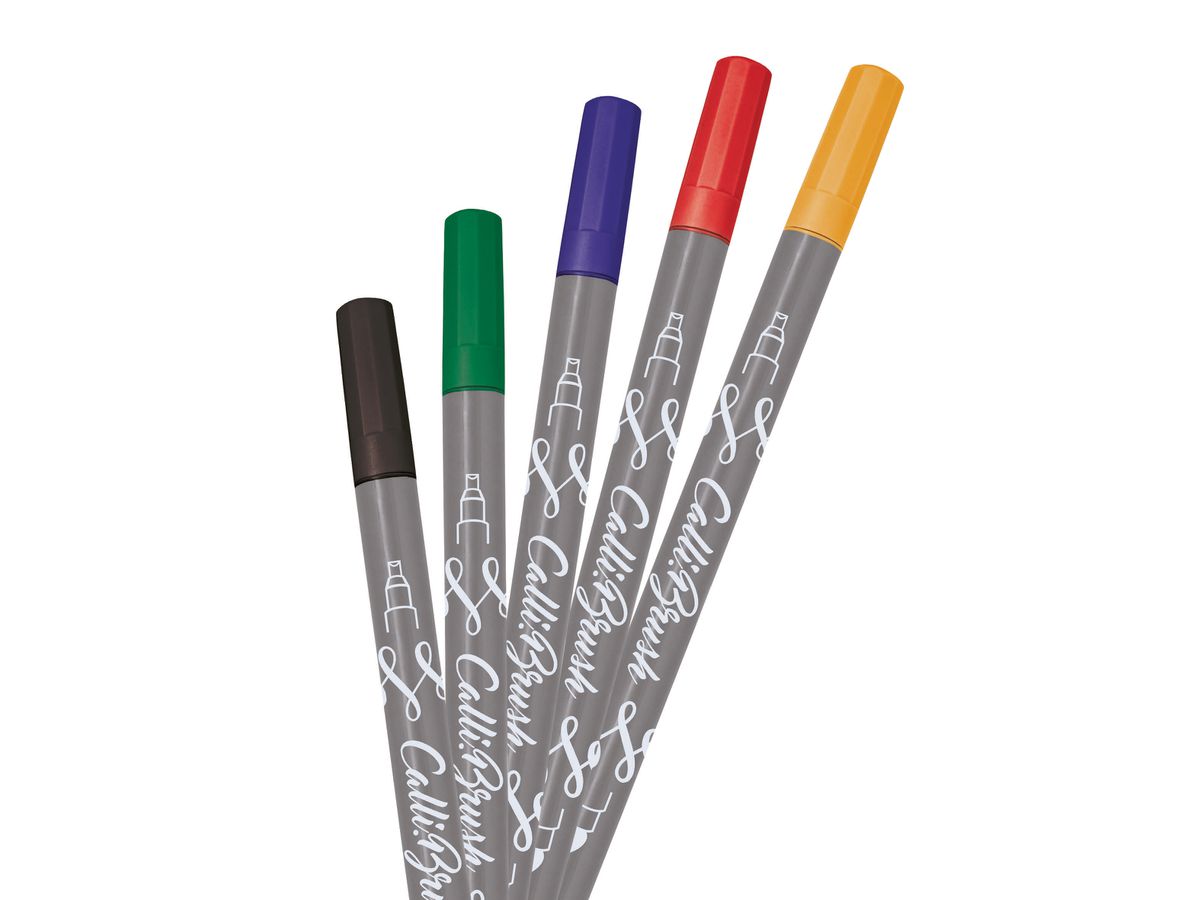 ONLINE Callibrush Pen Double Tip 2mm 19077 Classic ass. 5 pezzi (4014421190772)