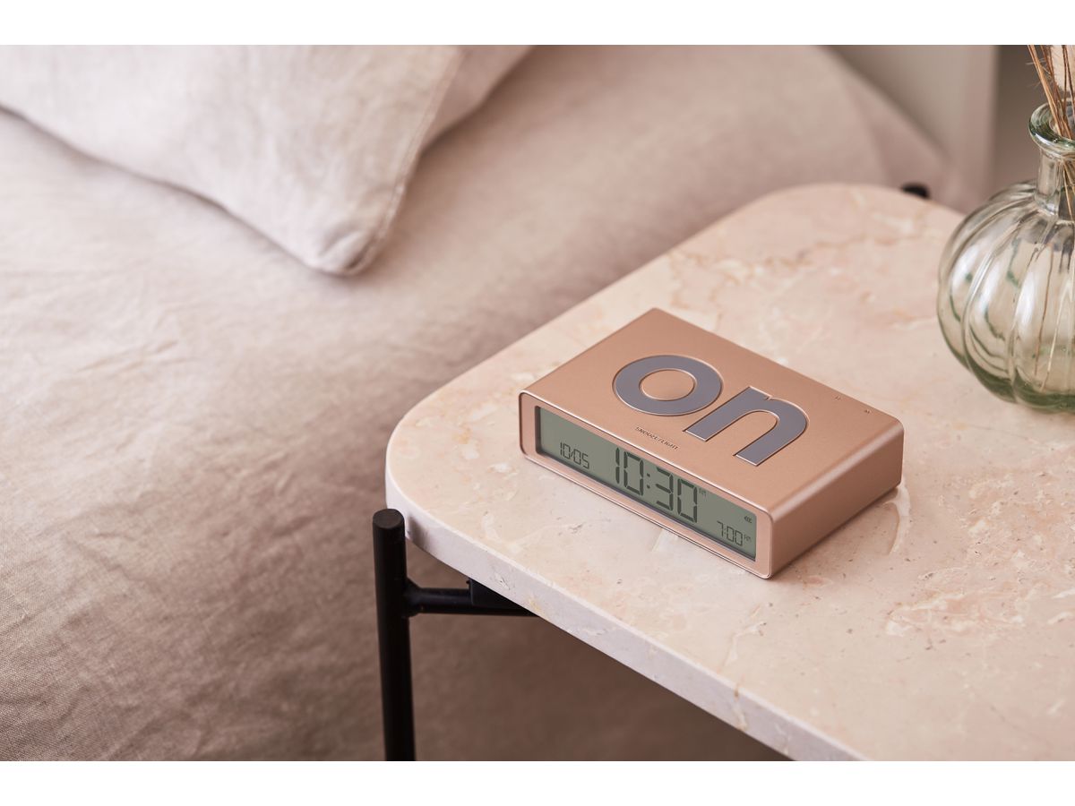 LEXON Wecker Flip Classic LR157D1 gold, USB-C (3660491209428)