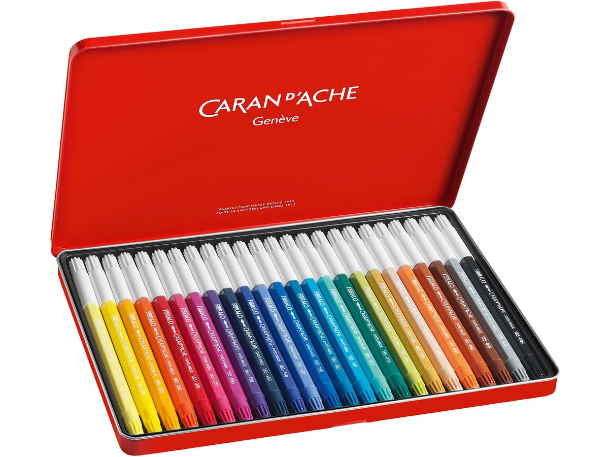 CARAN D'ACHE Penne fibra Fibralo M 185.324 24-colori ass. (7610186303241)