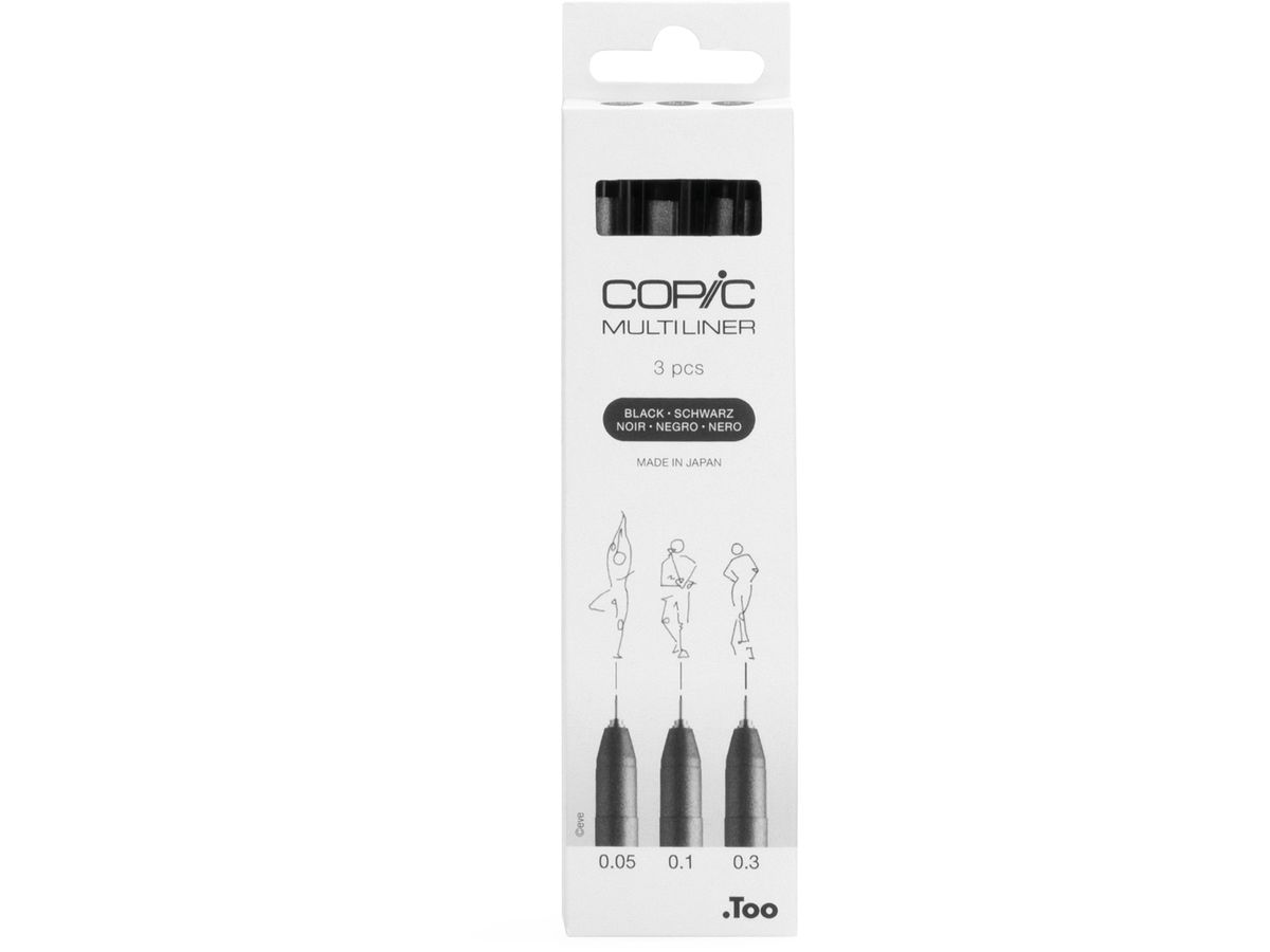 COPIC Multiliner 22075630 schwarz 3 Stück (4013695266039)