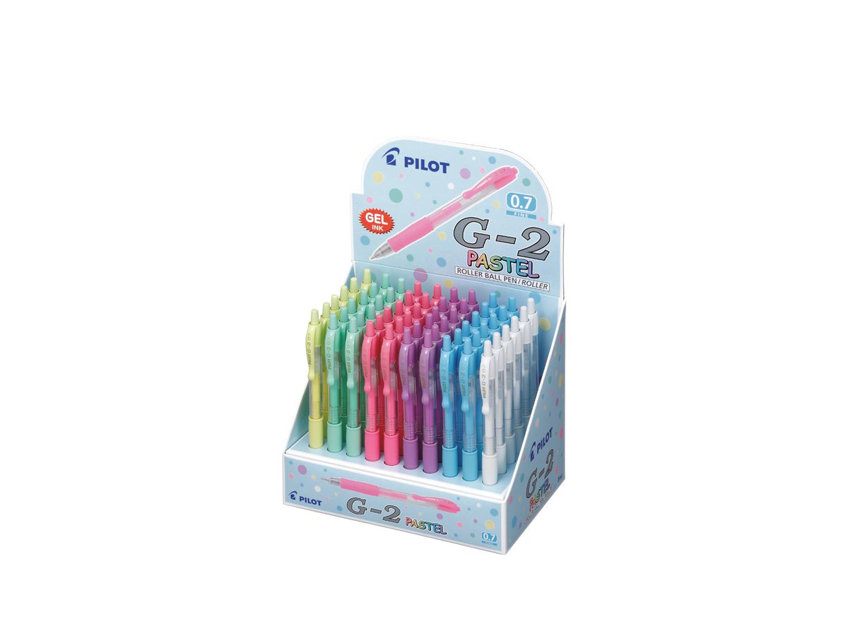 PILOT Gelroller Display G-2 BLG27P60D 60 Stück G-2 Pastel (4902505466748)