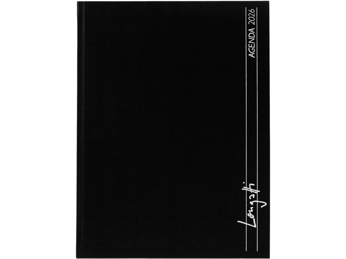 BIELLA Geschäftsagenda Longatti 2026 812725020026U 1W/2S schwarz ML 18x24.5cm (7611365524754)