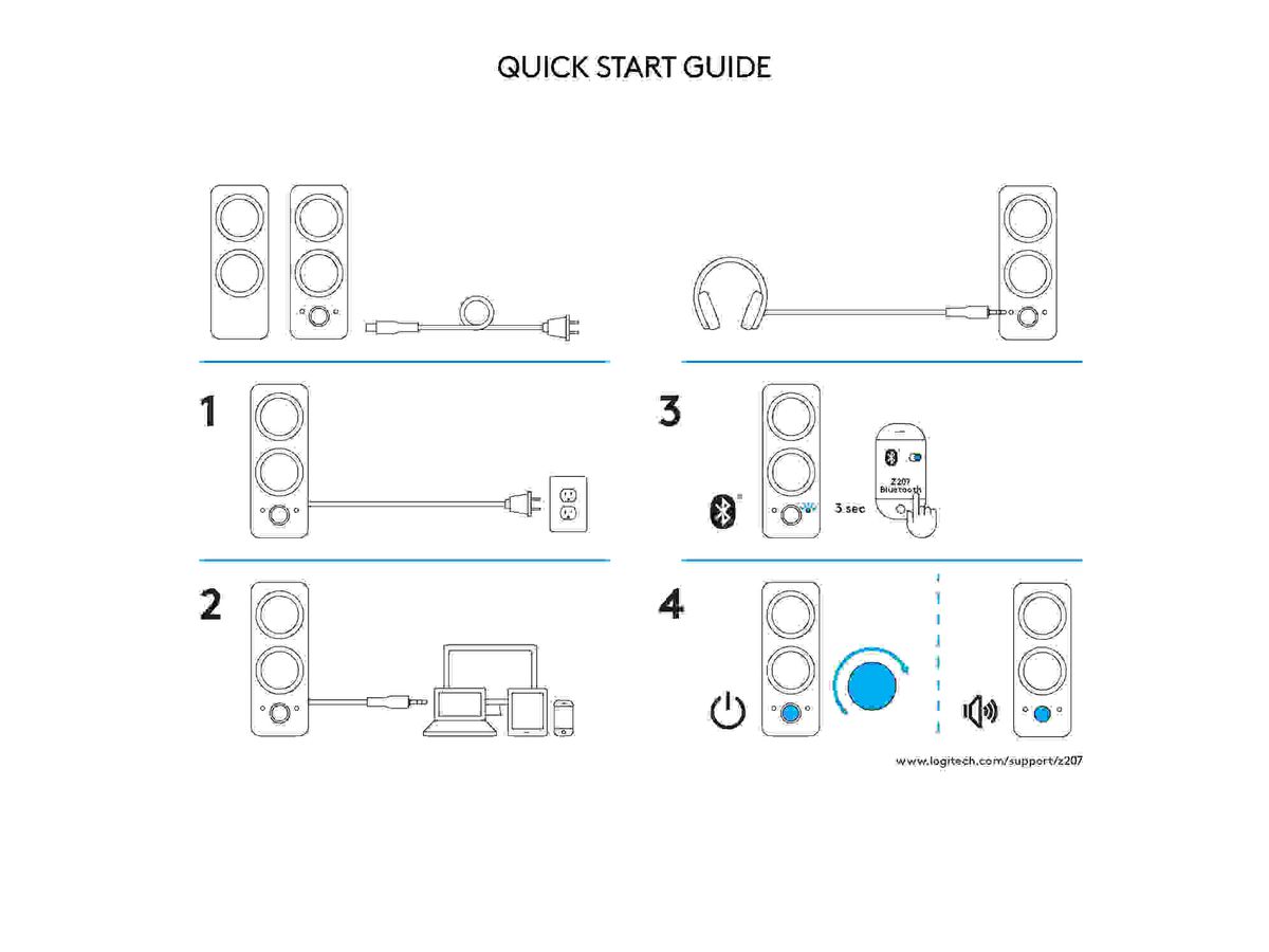 LOGITECH Z207 BT PC-Speakers 2.0 white 980-001292 (5099206075009)