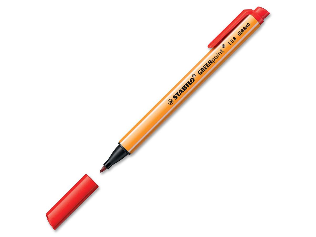 STABILO Faserschr. GREENpoint 0,8mm 6088/40 rot (4006381399036)