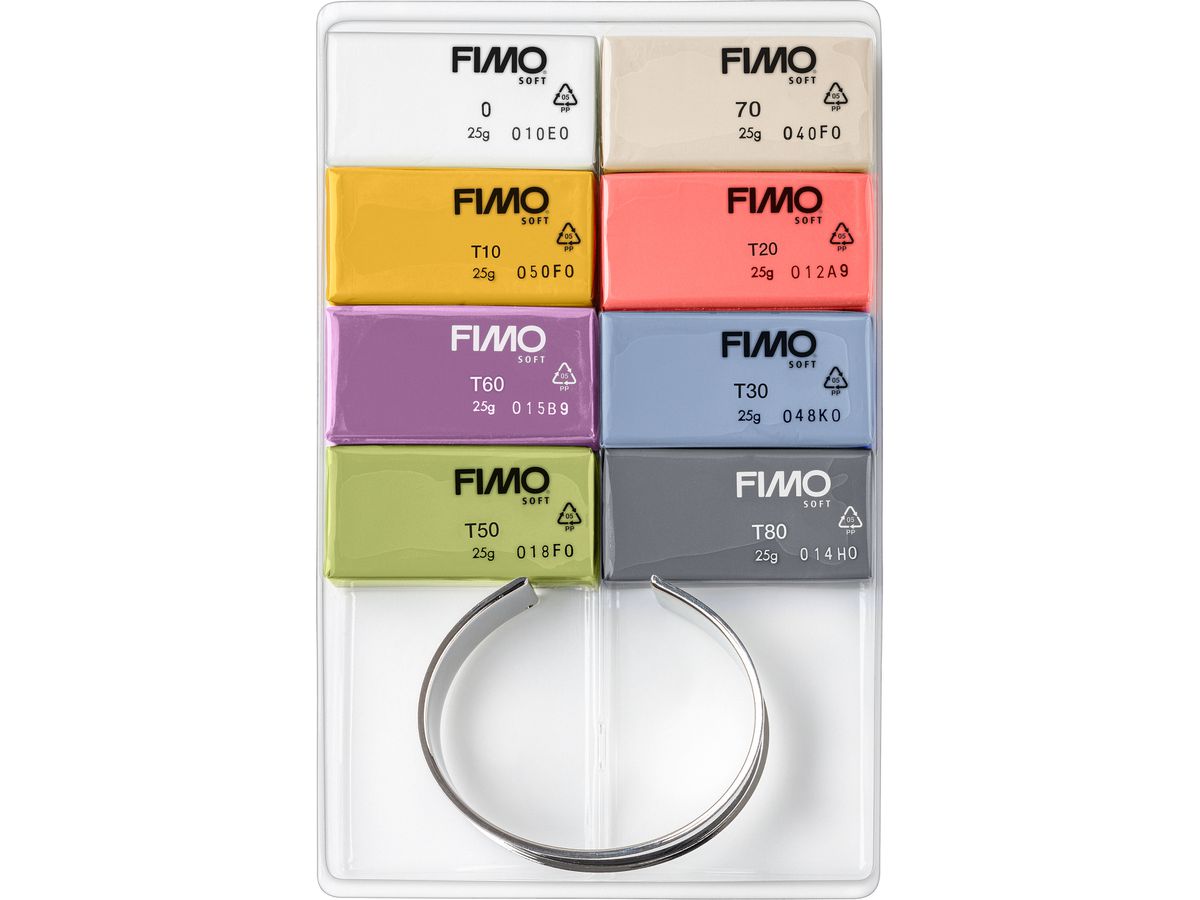 FIMO Modellierset soft 8x25g 8023C8-1P mit Armreif Trendfarben (4007817151099)