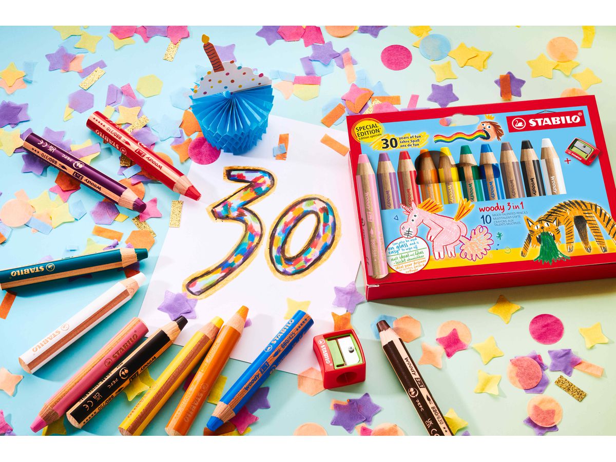 STABILO Farbstifte Woody 3 in 1 880/10-3 30 Years 10 Stück (4006381618755)