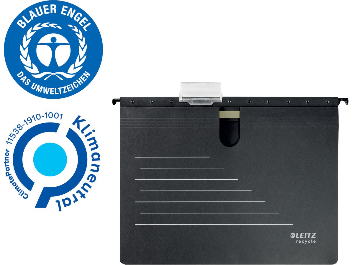 LEITZ Hängehefter Alpha Recycle A4 1920-00-95 schwarz 27 cm (4002432127054)