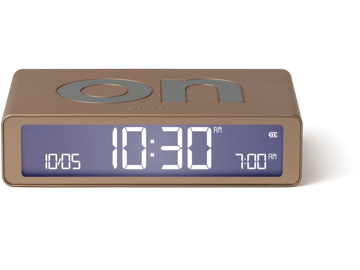 LEXON Wecker Flip Classic LR157D1 gold, USB-C (3660491209428)