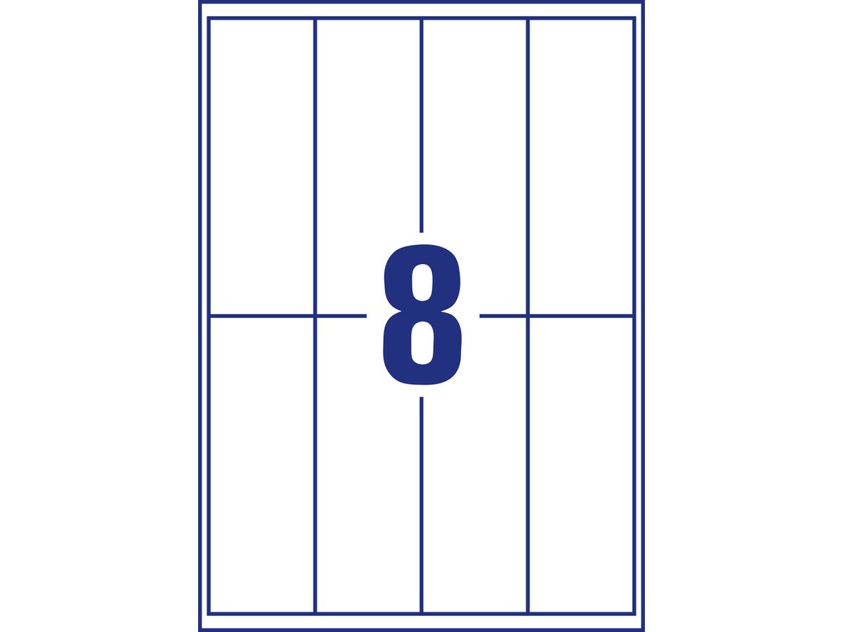 AVERY ZWECKFORM Magnet-Schilder 50x140mm OJ8875-5 weiss 40 Stück/5 Blatt (4004182234389)