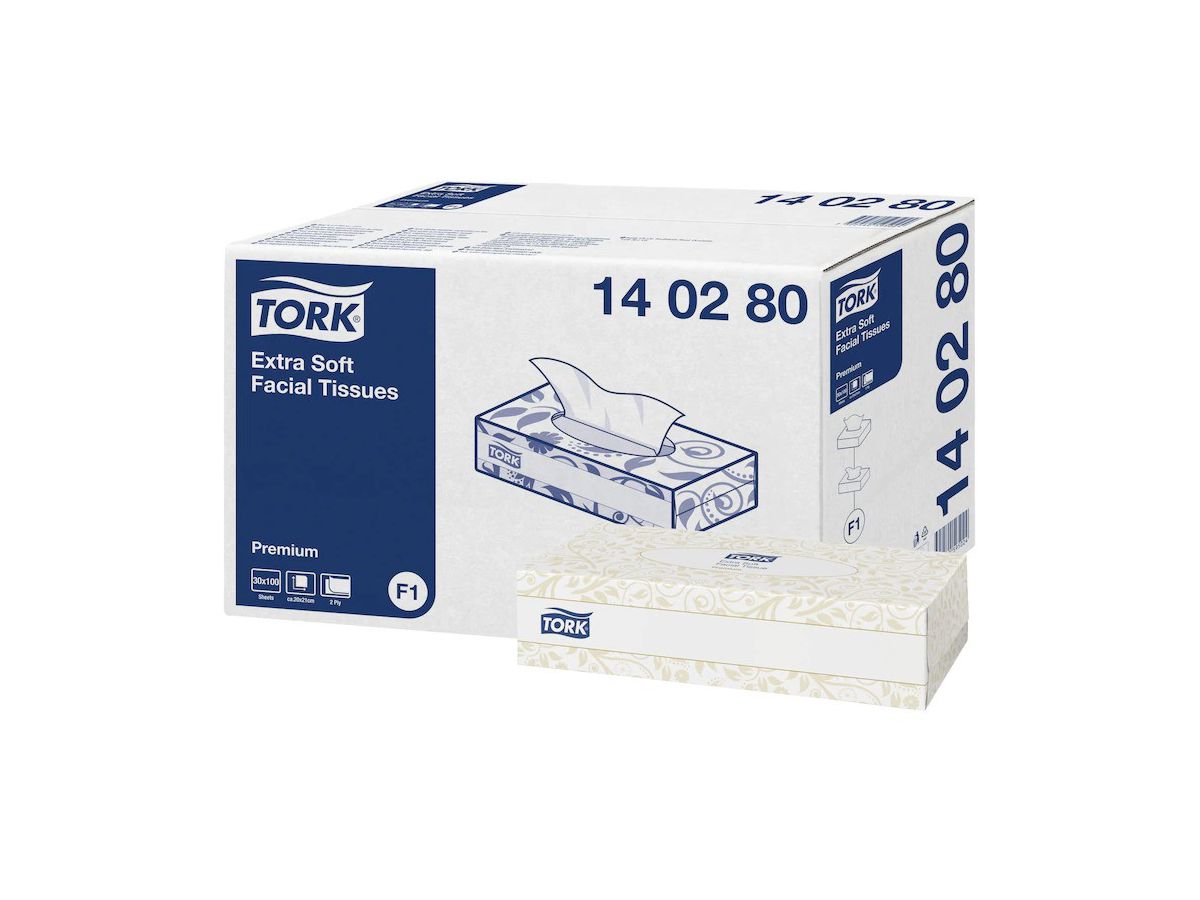 TORK Kosmetiktücher F1 140280 weiss, 2-lagig 100 Blatt (7322540594805)