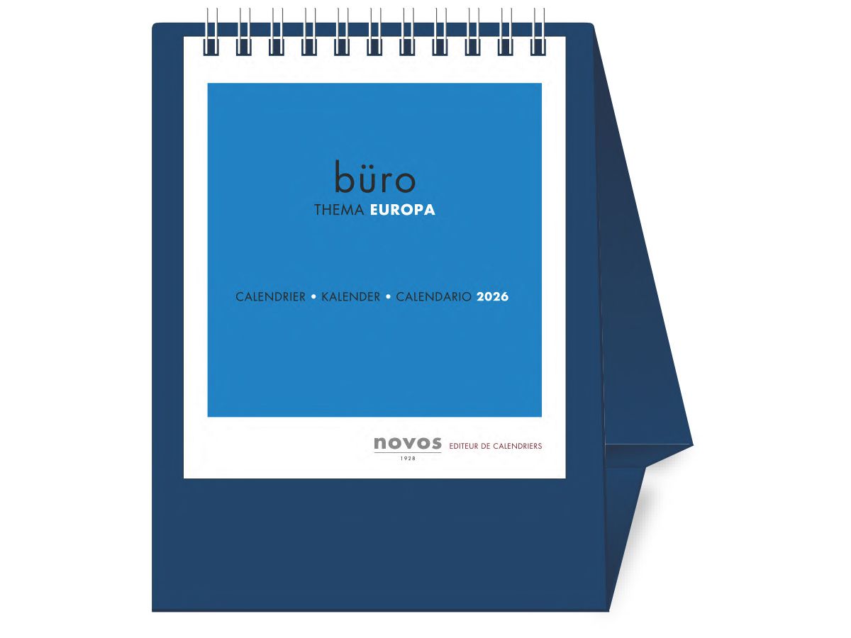 NOVOS Tischkalender Europa 2026 500046 1M/1S dunkelblau ML 11.5x14cm (9771663500046)