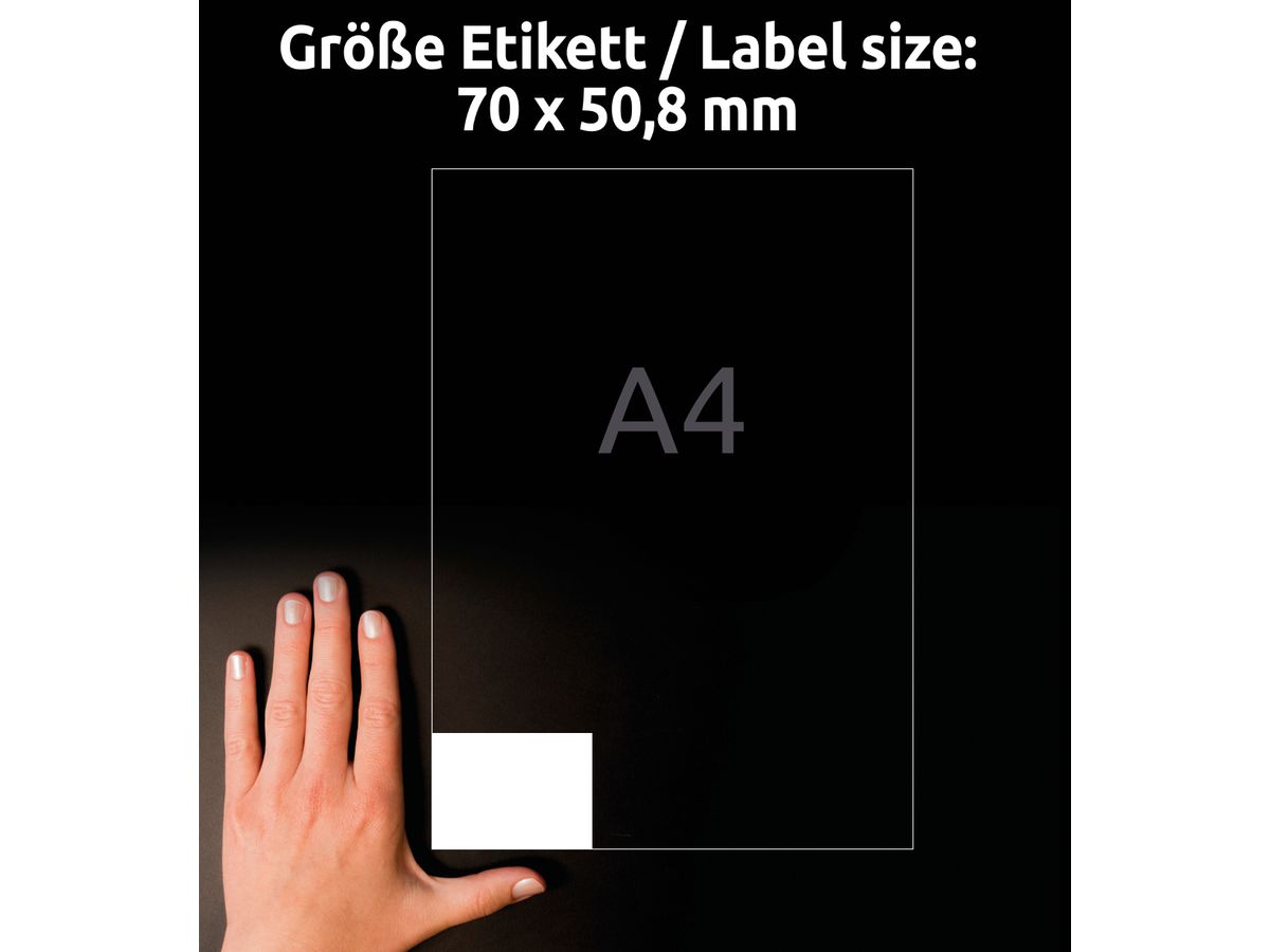 AVERY ZWECKFORM Etichette univers. 70x50,8mm 3669 bianco 1500 pz./100 fogli (4004182036693)