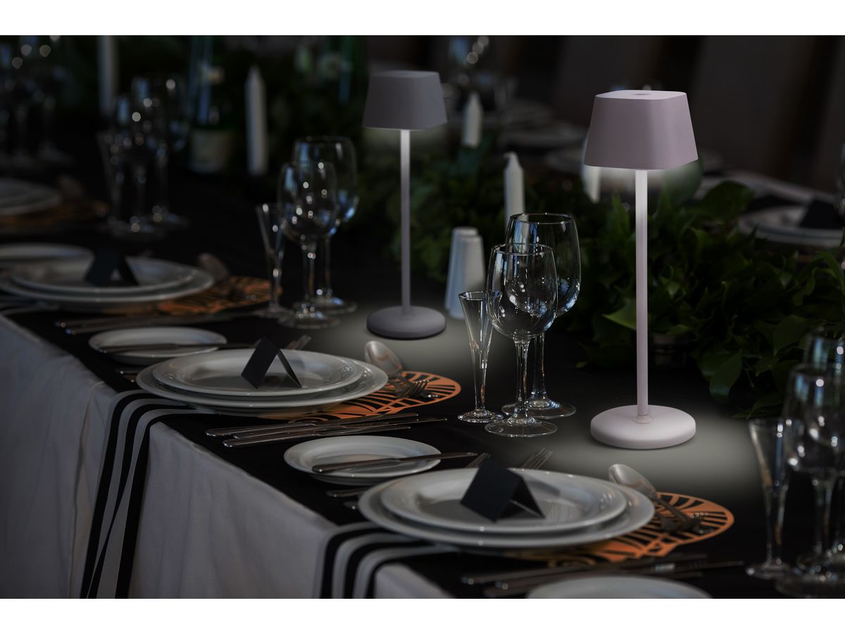 SECURIT Lampada da tavolo GEORGINA LP-GE-WT bianco, batteria, regolabile (8720663160539)