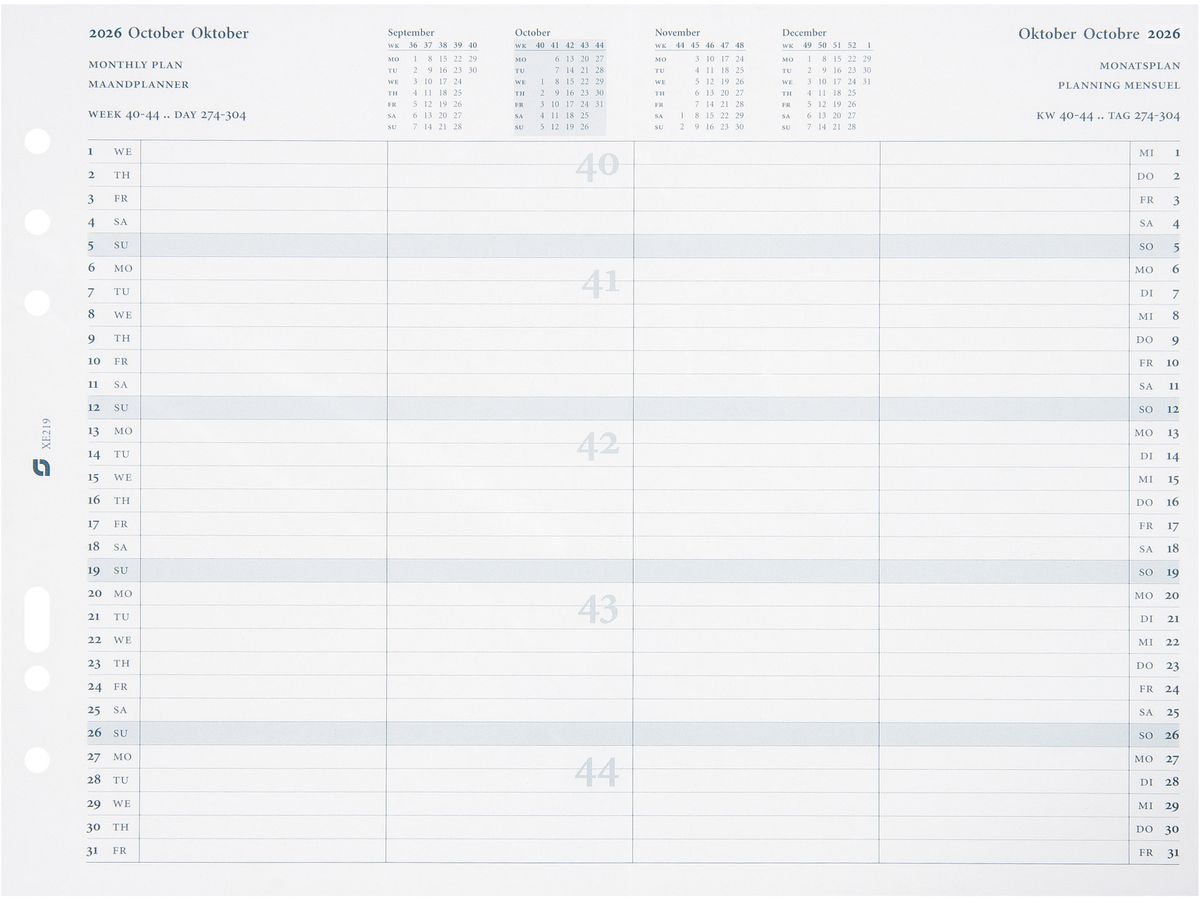 SUCCES Agenda A5 Monatspläne 2026 847219000026U 2J 14.8x21cm (8717481254410)