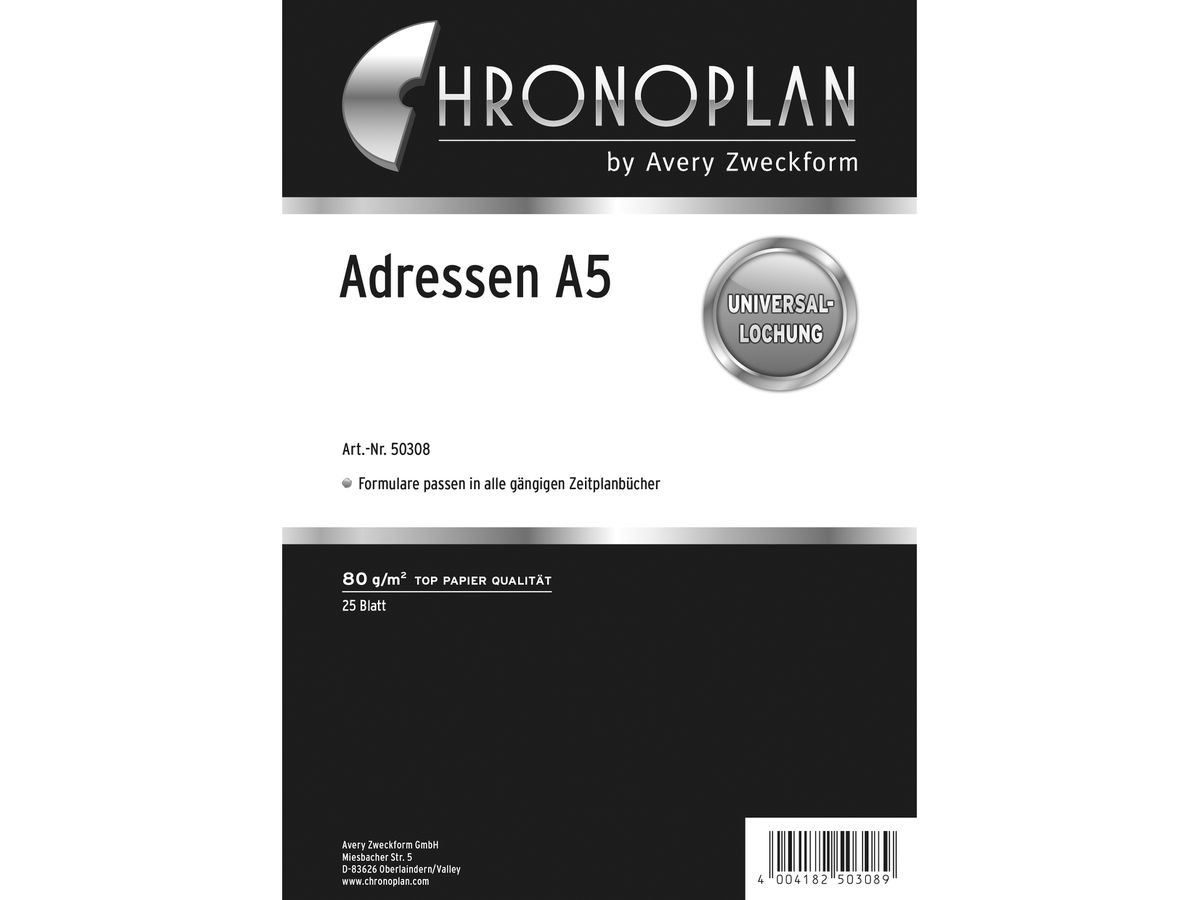 CHRONOPLAN indirizzi 50308Z.26 25 foglie A5 (4004182503089)
