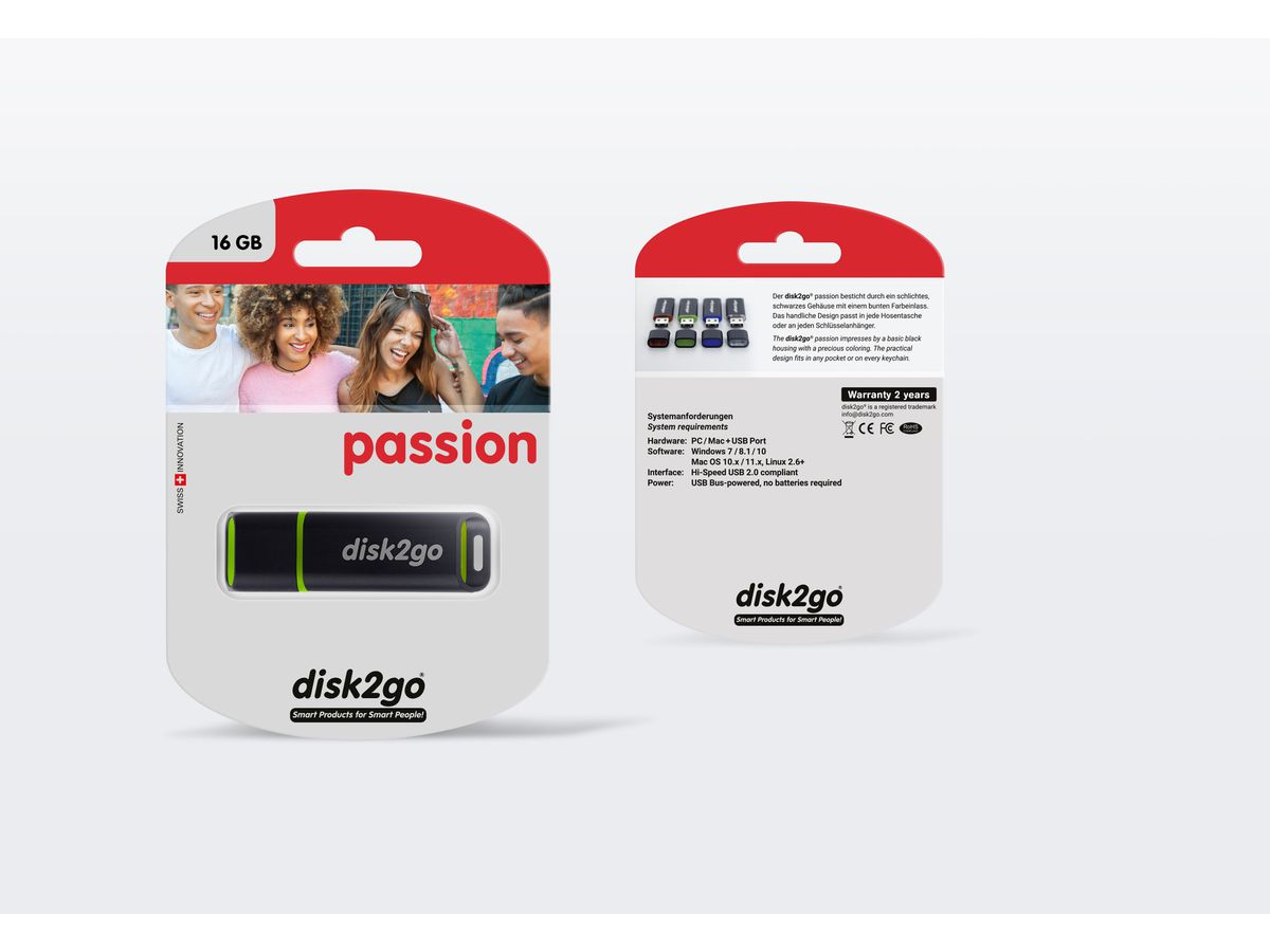 DISK2GO USB-Stick passion 2.0 16GB 30006491 USB 2.0 (7640111166139)