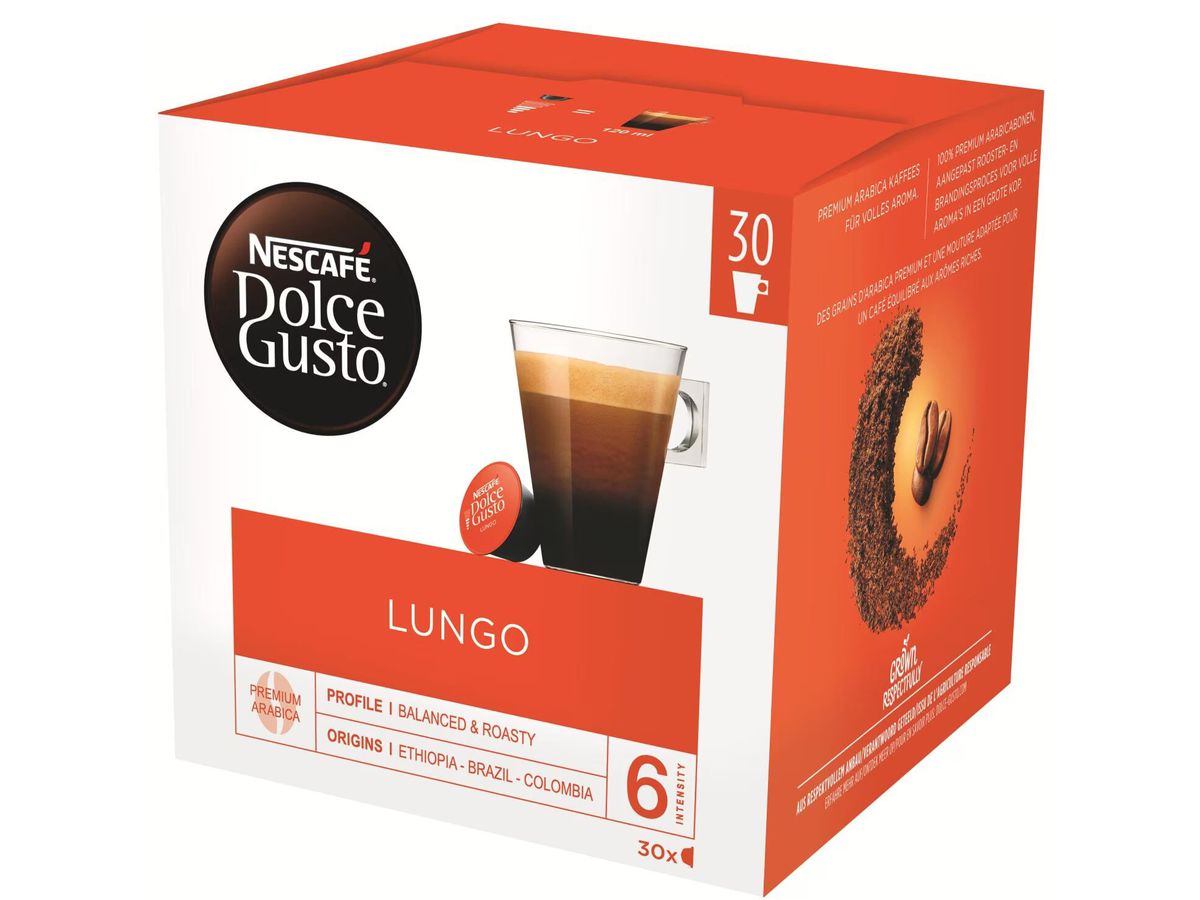 NESCAFE Kaffeekapseln Dolce Gusto 12423833 Lungo 30 Stück (8445290857507)
