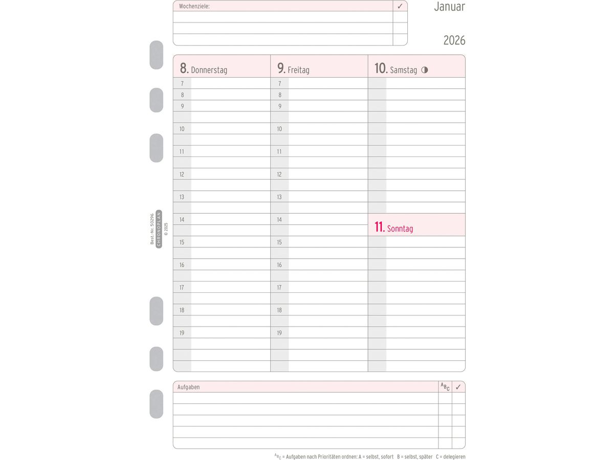 CHRONOPLAN Jahres-Set Wochenplan 2026 50296Z.26 1W/2S A5 (4004182088463)