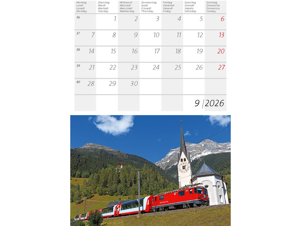 CALENDARIA Calendrier 2026 9783036205380 Bernina / Glacier ML 14.8x22cm (9783036205380)
