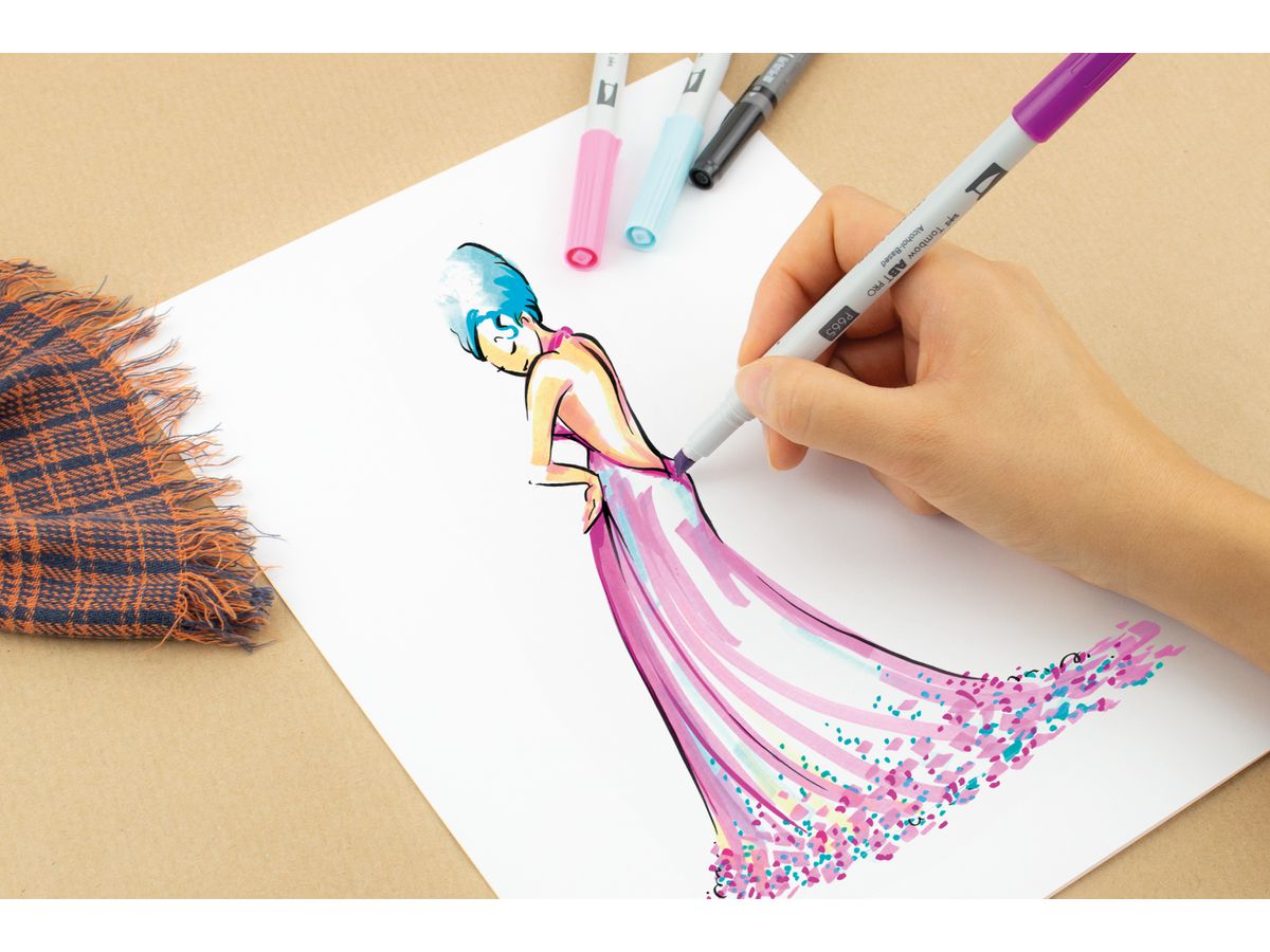 TOMBOW Dual Brush Pen ABT PRO ABTP-5P-2 Pastel Colours Set, 5 pcs. (4003198150027)