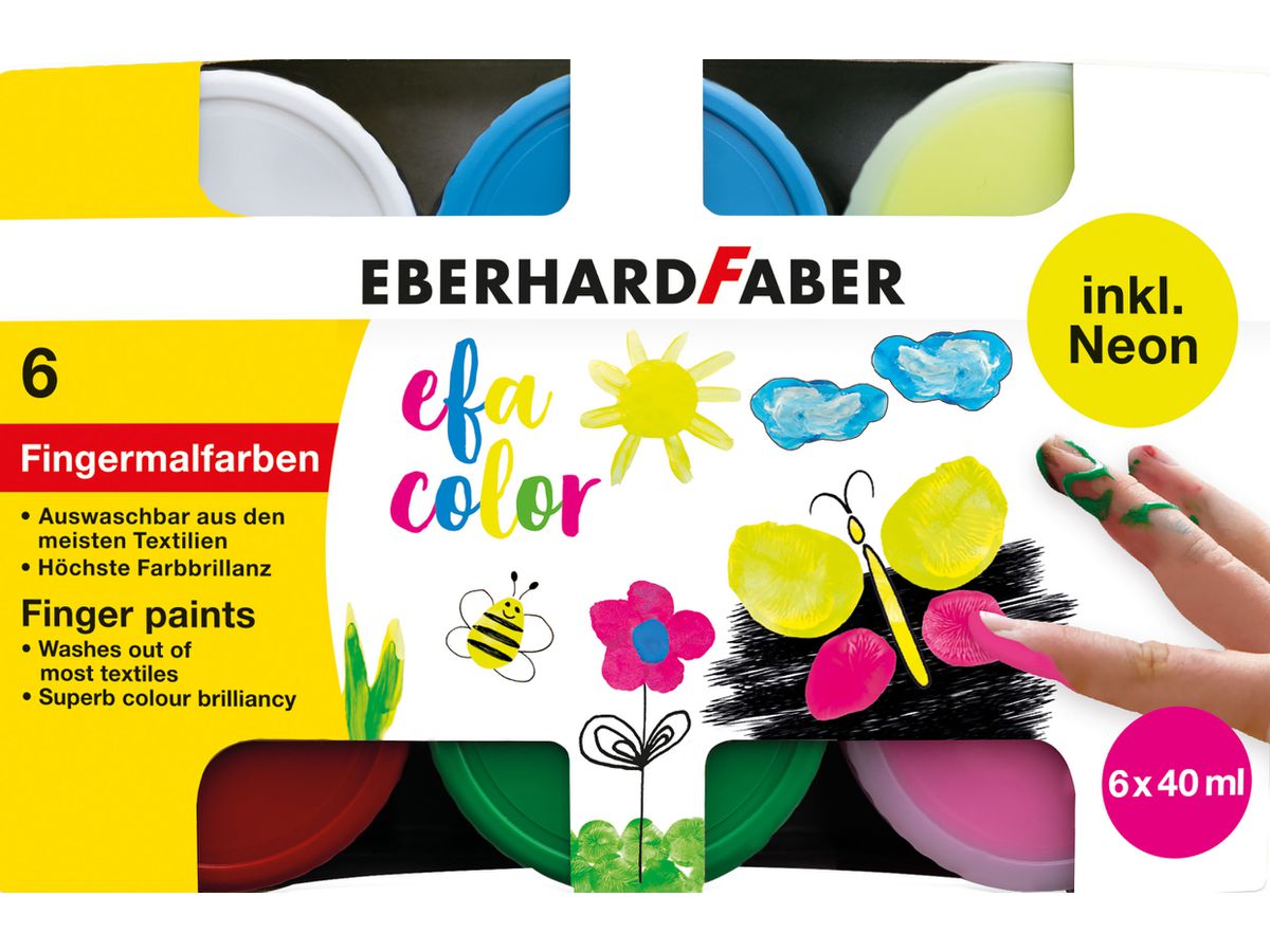 EBERHARD FABER Colori a dita al neon 578603 6x40ml (4087205786034)