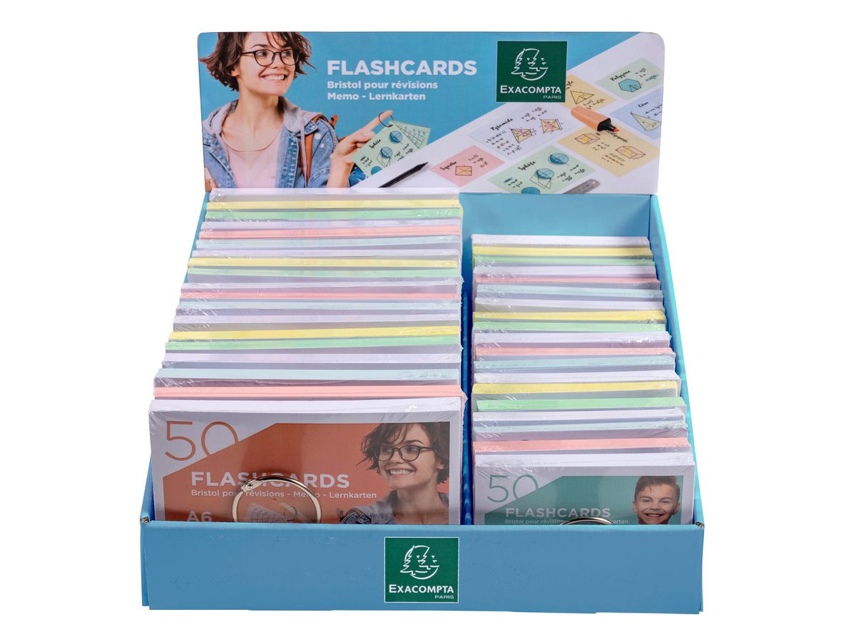 EXACOMPTA Display Flashcards A6/A7 10380E ass. 38PK à 50 pcs. (3130630103806)