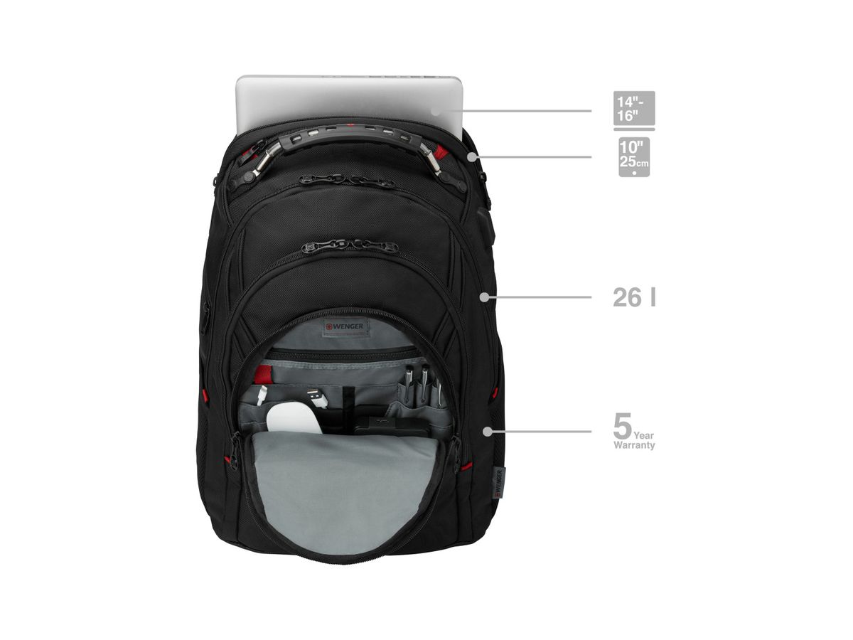 WENGER Business Backpack IBEX 25L 606493 Ballistic Deluxe 14-16 inch (7613329064528)