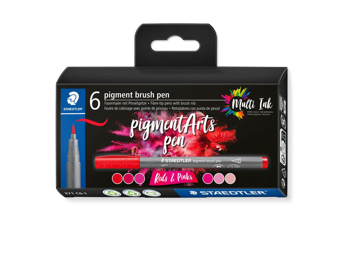 STAEDTLER Penne pen con punta in fibra 371 C6-1 pigment pen 376 6er Set (4007817097083)