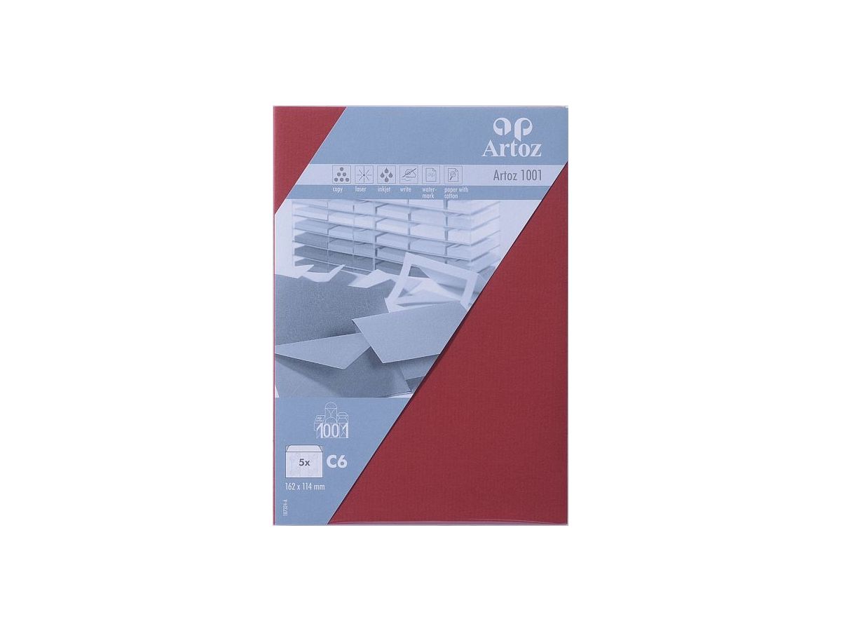 ARTOZ Enveloppes 1001 C6 107324185 100g, rosso vino 5 pcs. (7612450252026)