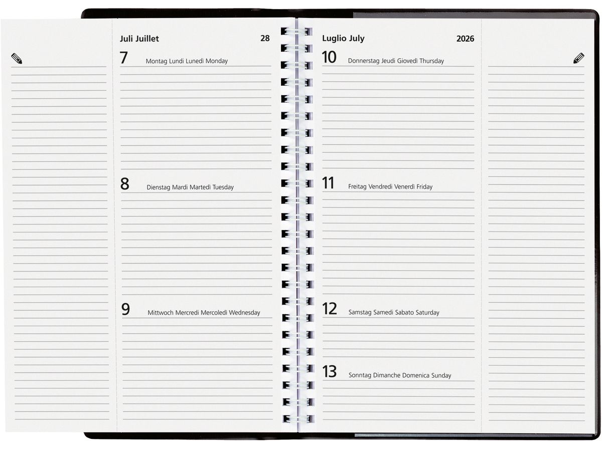 BIELLA GA Poly-Table Wire-O 2026 808534020026U 1W/2S schwarz ML 14.8x20.8cm (7611365524099)