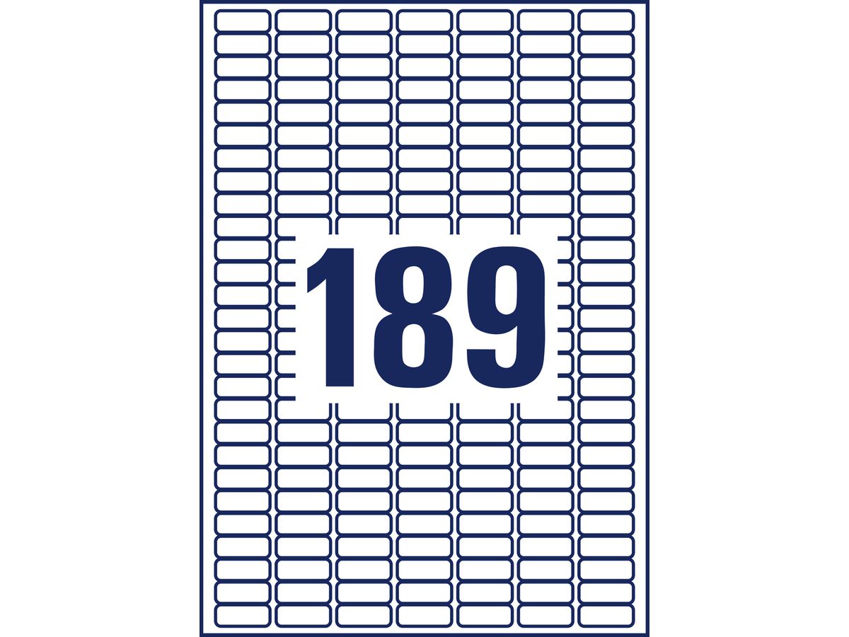 AVERY ZWECKFORM Universal-Etiketten 25.4x10mm L4731REV-25 weiss 5670 Stk./25 + 5 Blatt (4004182047316)