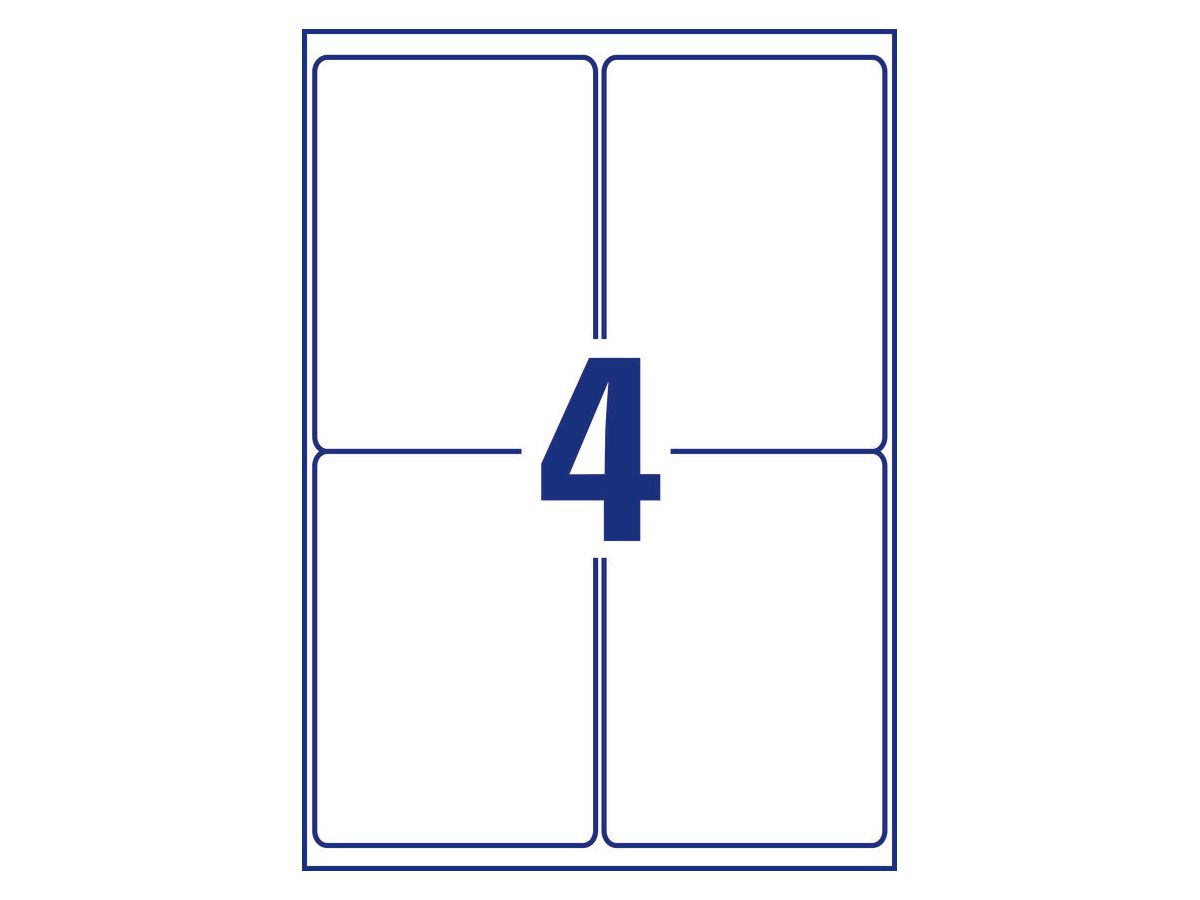 AVERY ZWECKFORM Etiketten 99.1x139mm L7915-40 weiss, matt, A4 40 Blatt (4004182050019)