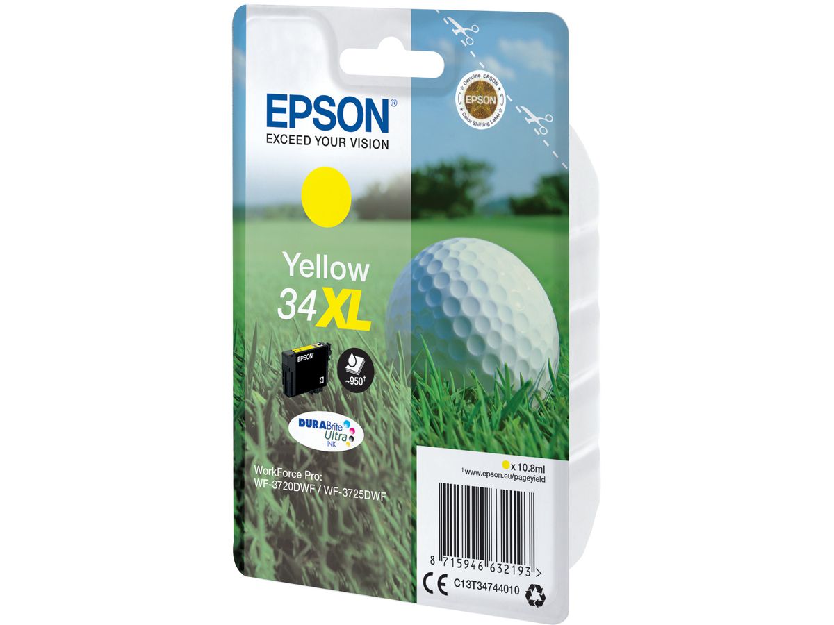 EPSON Cart. d'encre XL yellow T347440 WF-3720/3725DWF 950 pages (8715946632193)