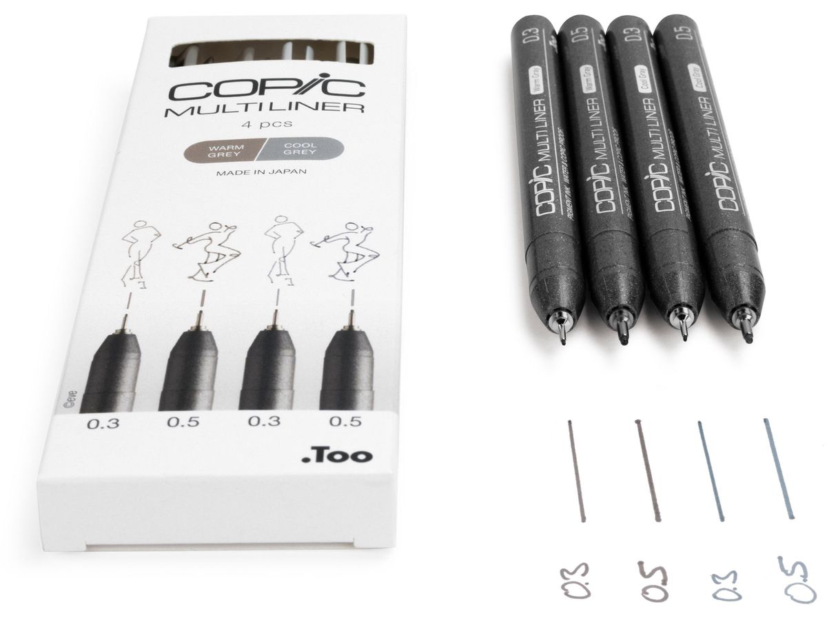 COPIC Multiliner 22075634 grau 4 Stück (4013695266077)