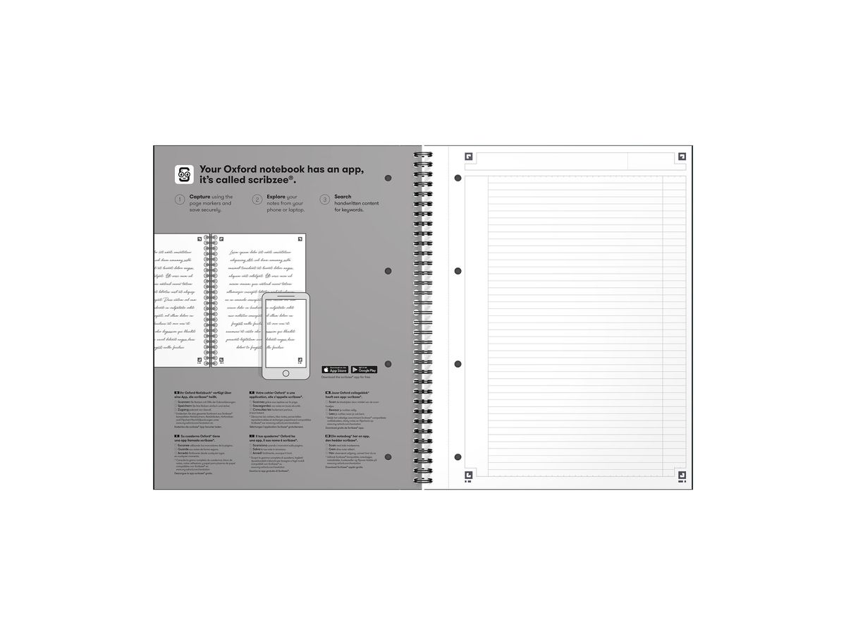 OXFORD Spiralbuch A4+ 400194460 liniert, grün 80 Blatt (3020120253596)