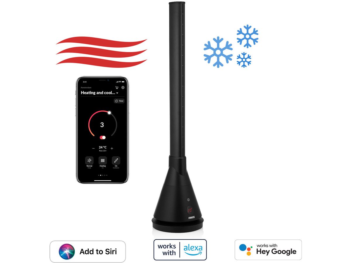 PRINCESS Turmventilator 134700001001 mit Heizfunktion 2000W (8712836972230)