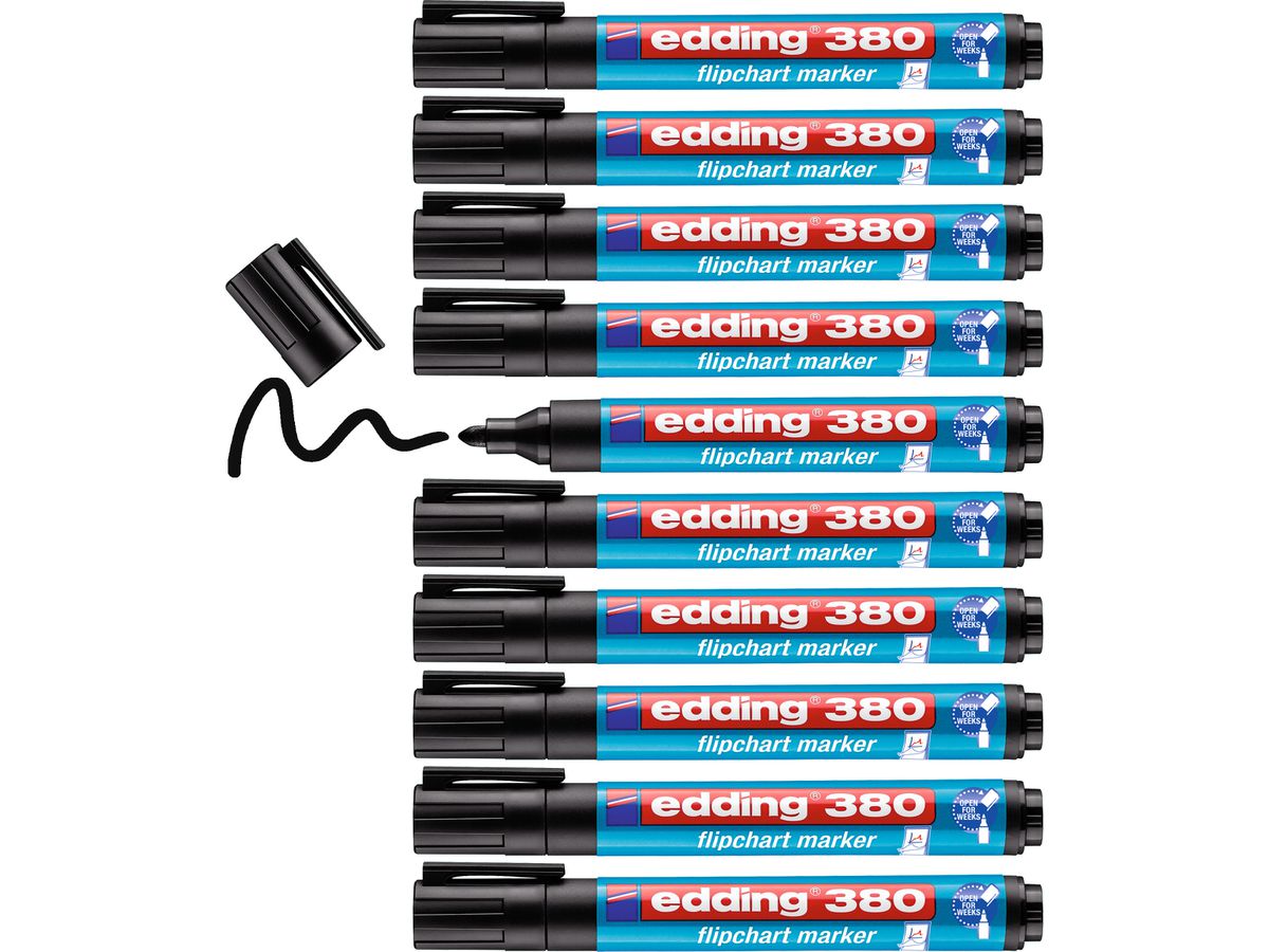 EDDING Flipchart Marker 380 1,5-3mm 380-1 schwarz (4004764013050)