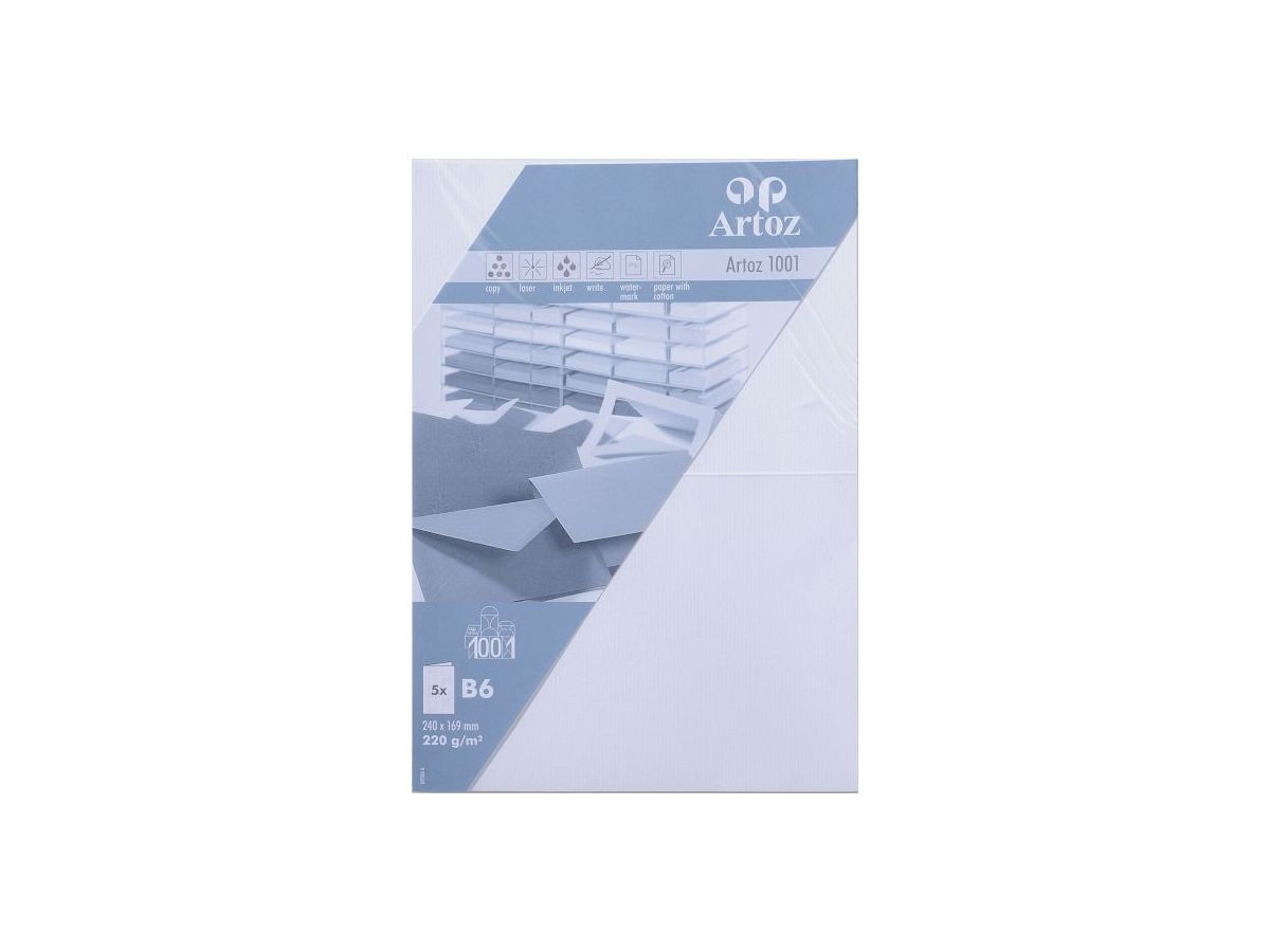 ARTOZ Cartoline 1001 B6 107362262 220g, bianco fiore 5 fogli (7612450748086)