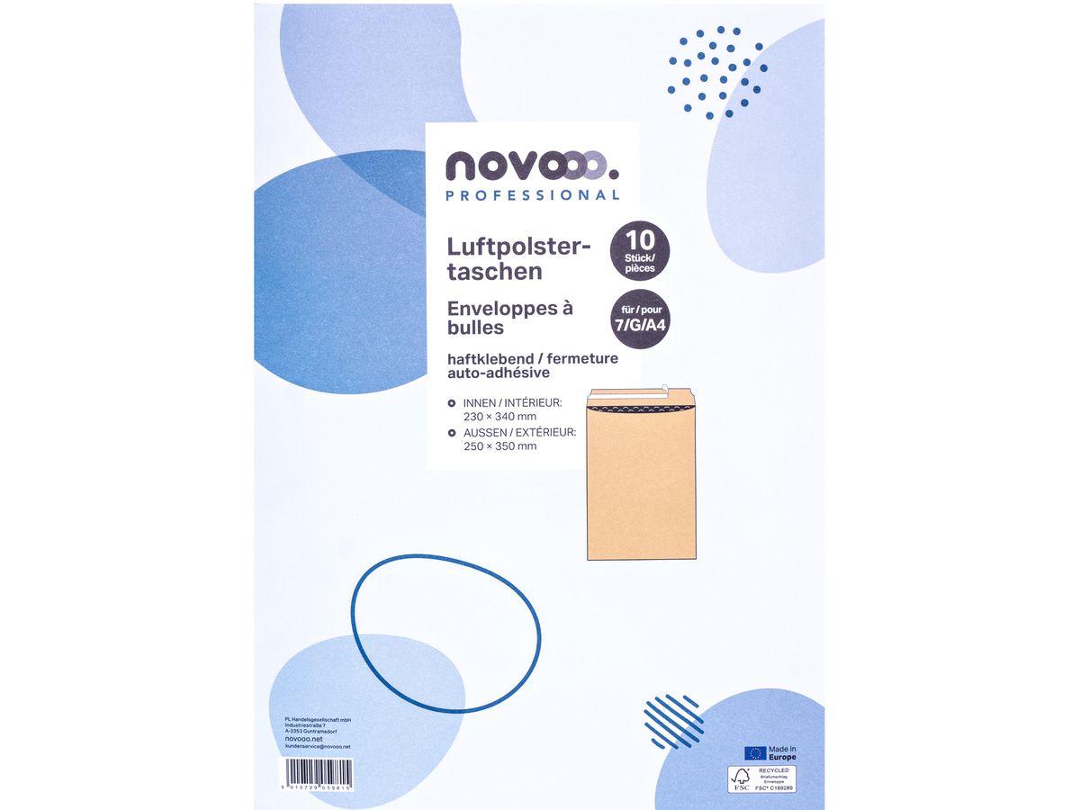NOVOOO Busta imbottita Rciclato Gr.7 E-1712127 marrone, 250x350mm 10 pezzi (9010729059815)