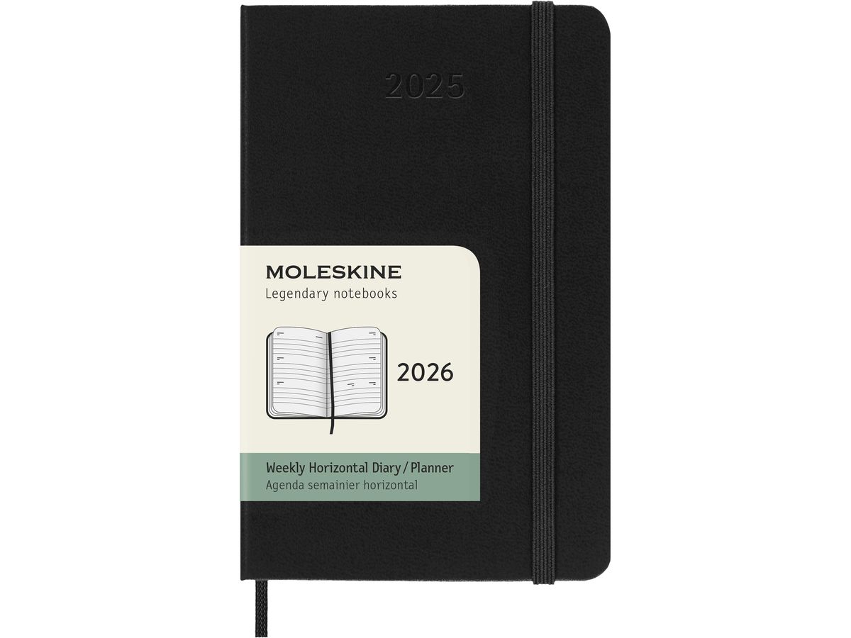 MOLESKINE Agenda Classic Pocket 2026 DHB12WH2Y26 1W/2S schwarz HC 9x14cm (8056999275303)