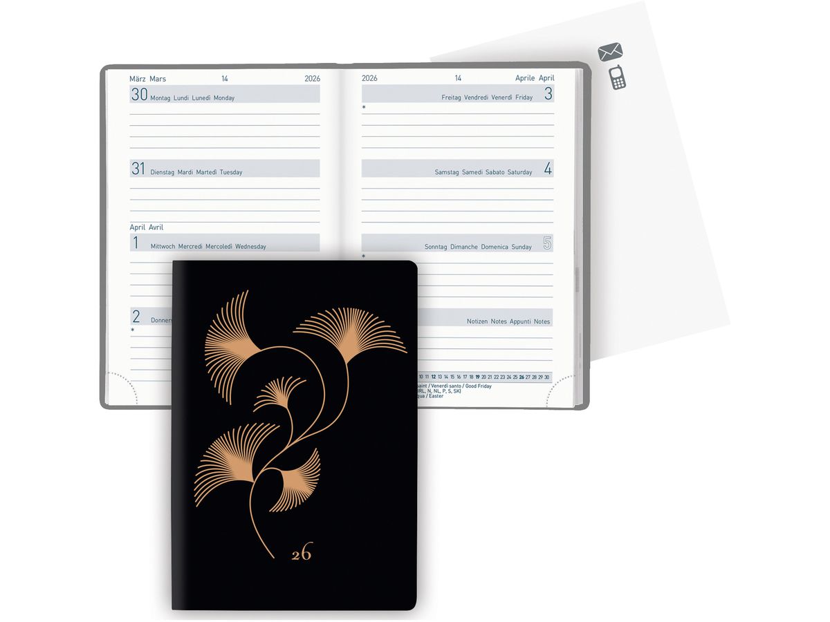 BIELLA Agenda Mittelformat 2026 822313760026U 1S/2P Boho ML 7.6x11cm (7611365525027)