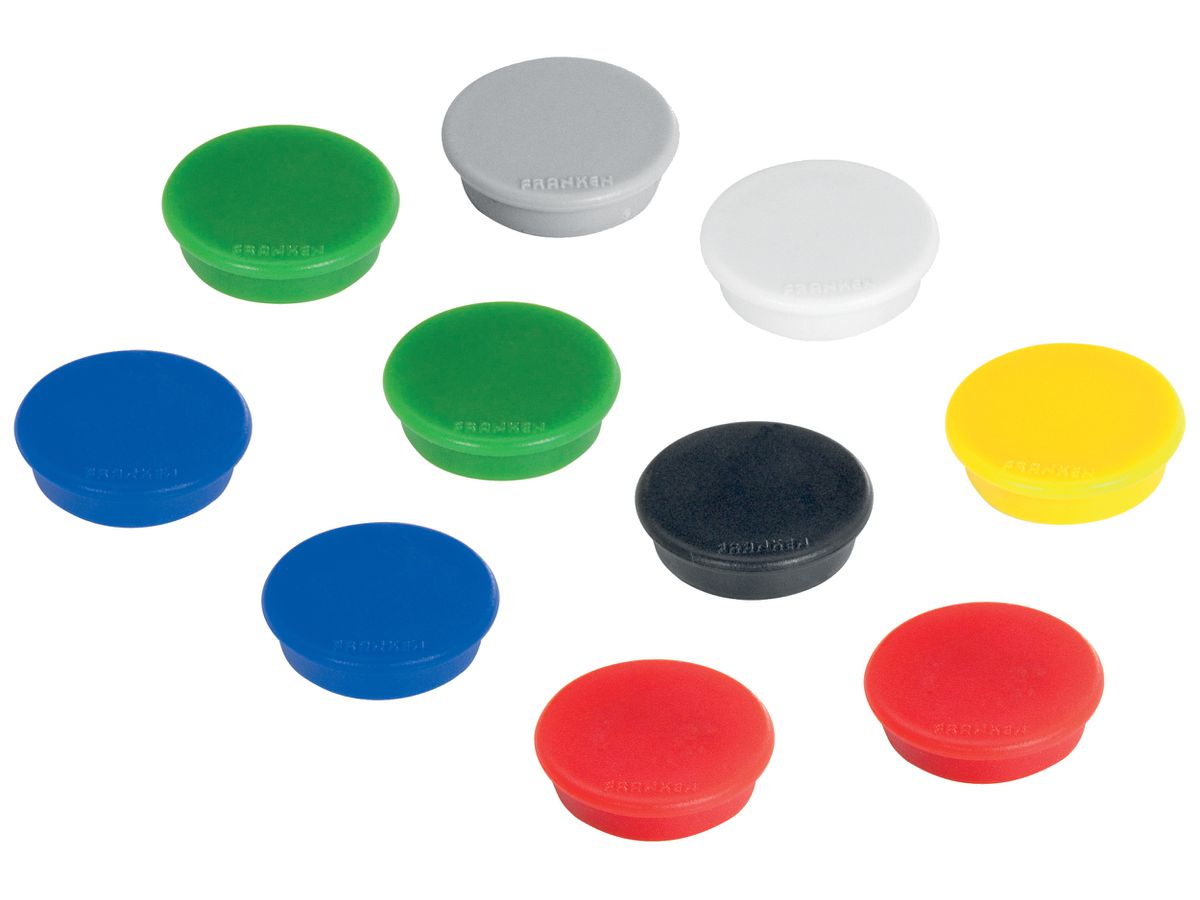 FRANKEN Magnete 38mm HM38 99 assortiert 10 Stück (4016946062923)