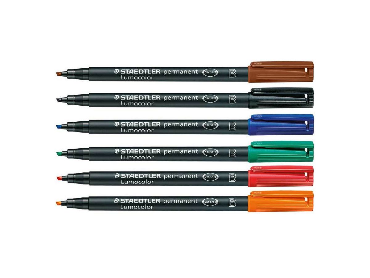 STAEDTLER Lumocolor permanent B 314 WP6 6 Farben ass. (4007817323496)