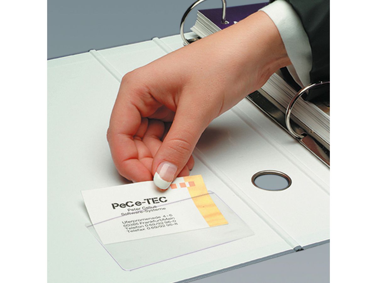 SIGEL Visitenkartentaschen 90x55mm VZ115 selbstklebend 100 Stück (4004360937293)