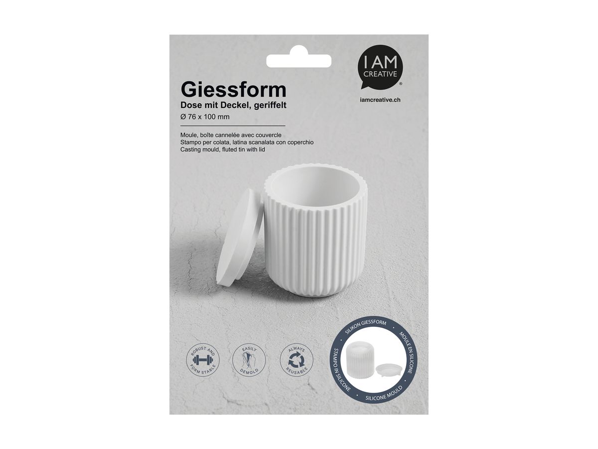 I AM CREATIVE Stampo in silicone 1704.21 Latta c. coperchio, scanalata (7611983223329)