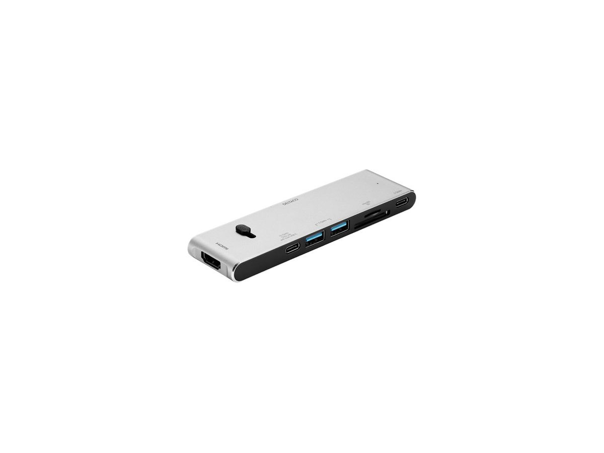 DELTACO USB-C Dockingsstation USBC-HDMI21 2xUSB-C,2xUSB-A,(mic)SD,HDMI (7333048047472)