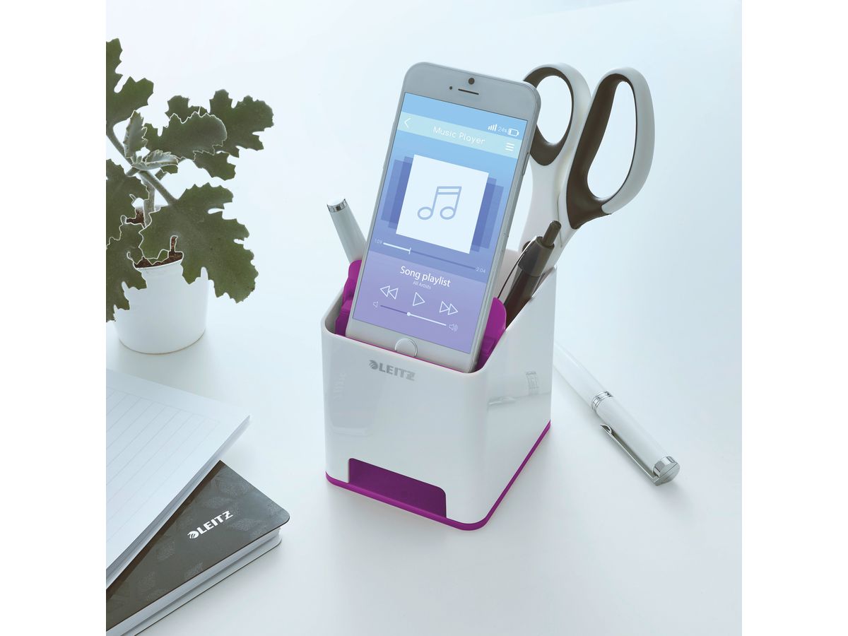LEITZ Sound Stifteköcher WOW 5363-10-62 weiss/violett (4002432122103)
